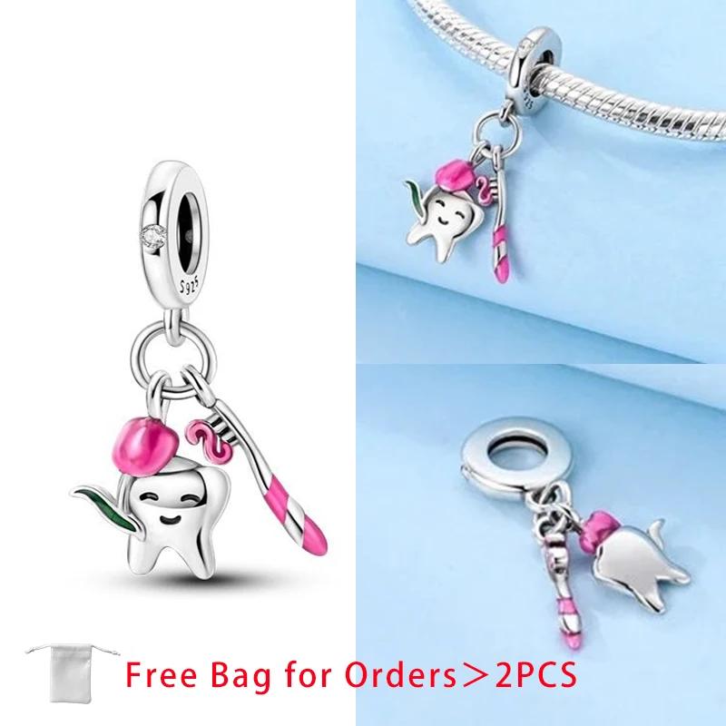 Balloon Birthday Cake Bone Tooth Stethoscope Bead Components Copper Metal Charm Bead Components Pendant Bead Component Compatible With Women
