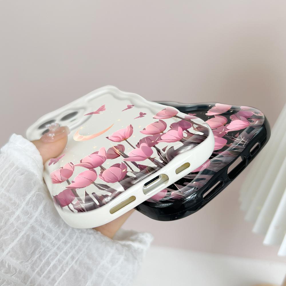 Милый мультяшный узор, кремовая текстура, мягкий силиконовый чехол с волнистыми краями, чехол для телефона для OPPO Reno Realme