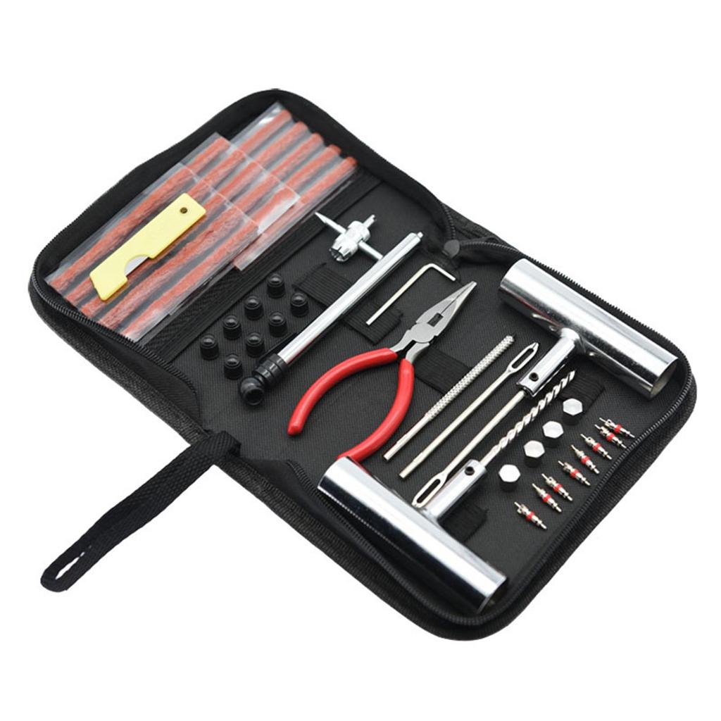 Car Tool Kit 46pcs Emergency Tire Repair Complete Kit Workshop Repair Mechanical Auto Pneumatic Q7K6