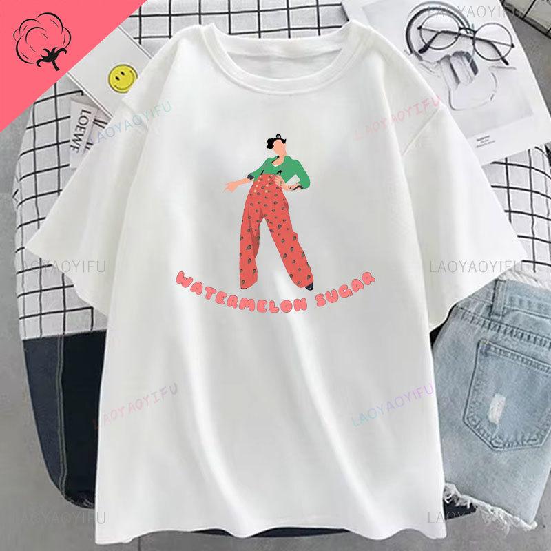 Футболка FINE LINE Album Летняя футболка Harajuku Vintage Unisex Unisex Hip Hop Cotton Shirts Unisex Fashion Streetwear Tops Tee Happy Styles