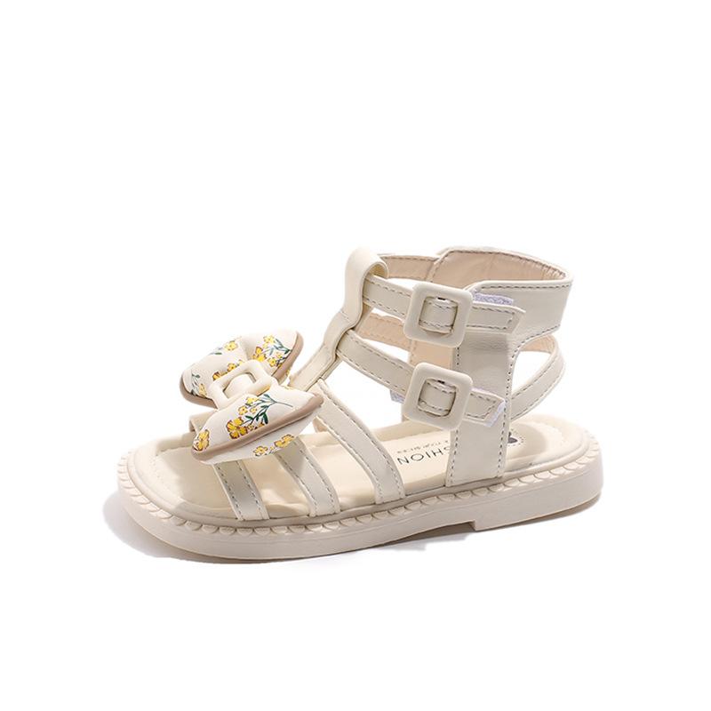 Новые сандалии-бабочки для девочек, модные повседневные детские сандалии принцессы с вырезами, римские сандалии, модные открытые детские пляжные гладиаторские сандалии