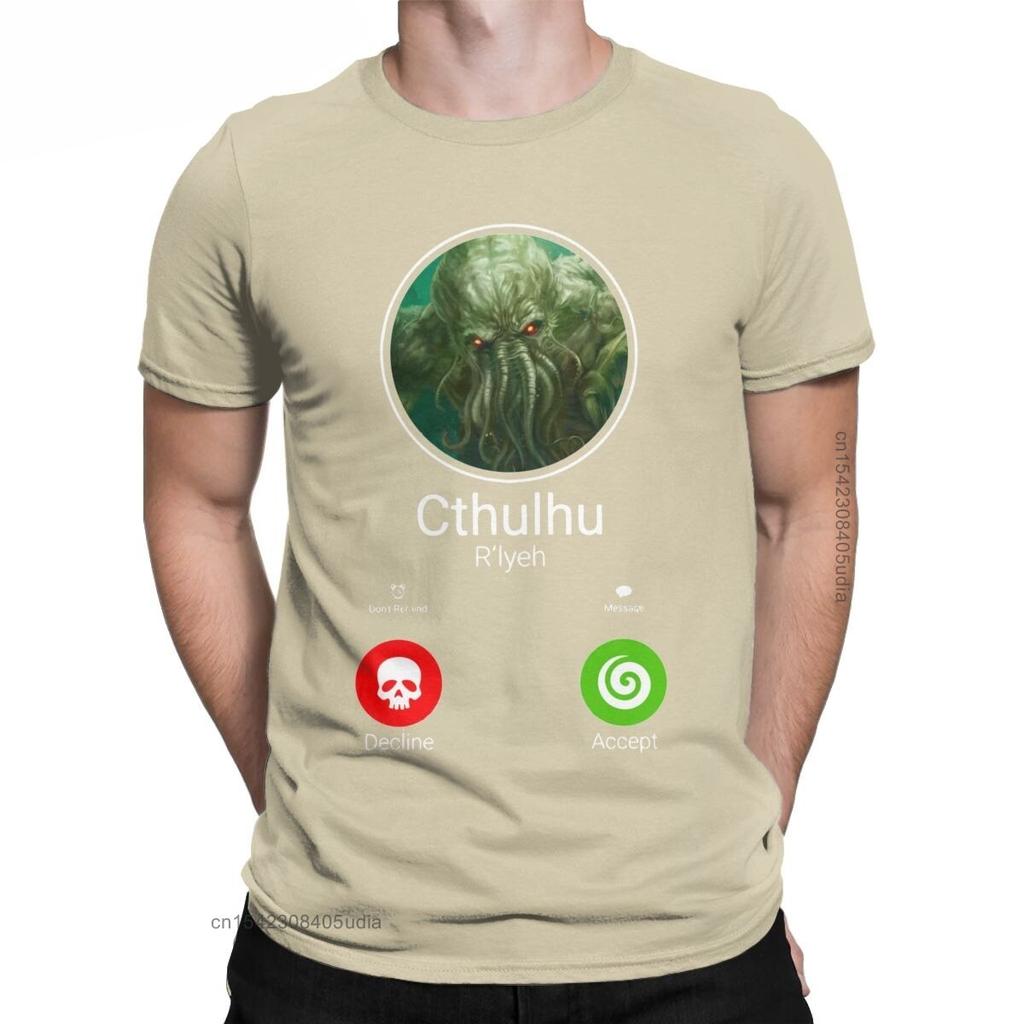 Мужская футболка «Зов Ктулху Лавкрафта», хлопковая уличная одежда Camisa, футболки с круглым воротником для отдыха, Harajuku, одежда унисекс, футболка