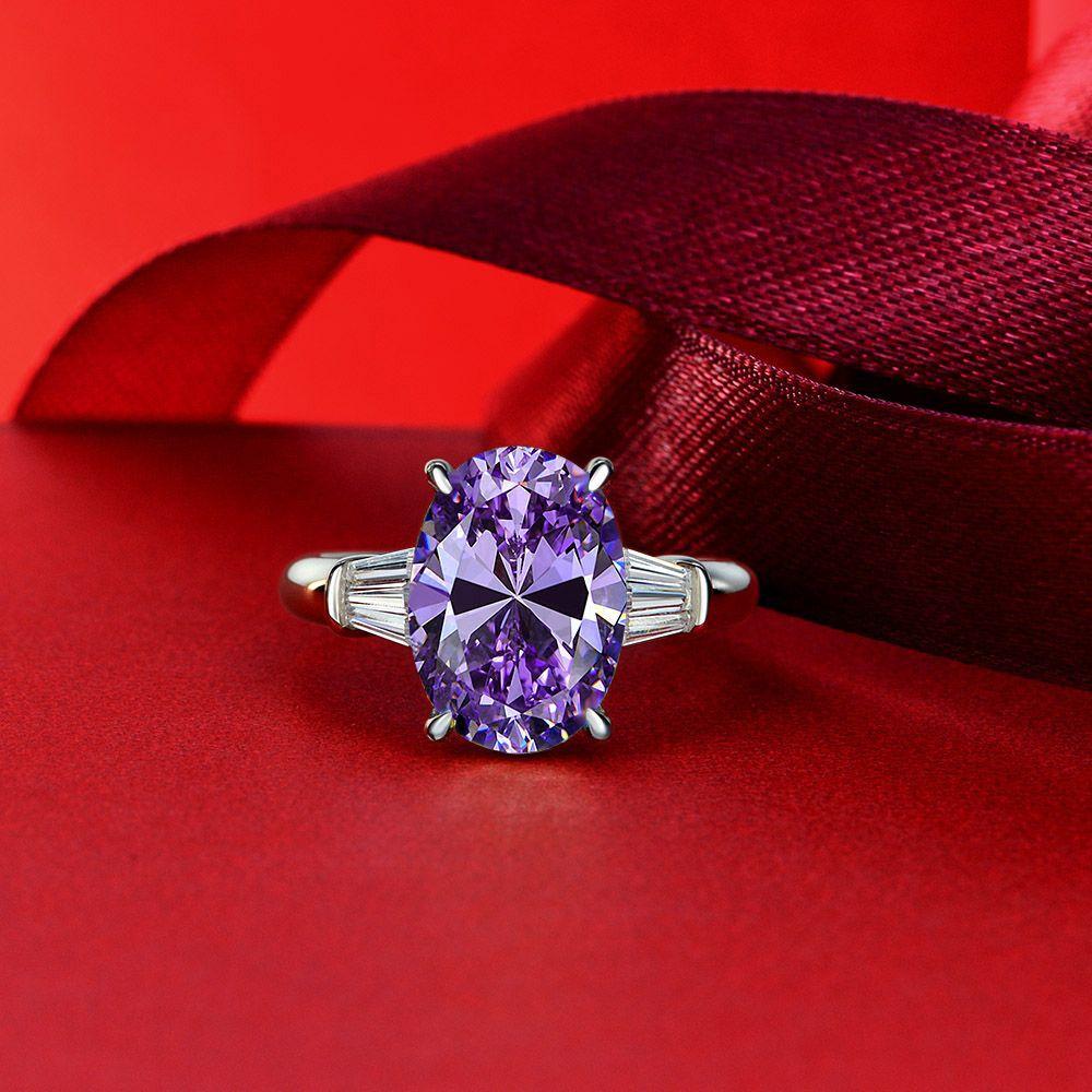 Ювелирные изделия Tancision, кольцо с искусственным драгоценным камнем, овальное простое элегантное ретро-роскошное серебряное кольцо с бриллиантом, кольцо в подарок.