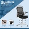 Ergonomic Office Chair in Breathable Fabric with Adjustable Height and Flip-Up Armrests, 59x65x110-130 cm