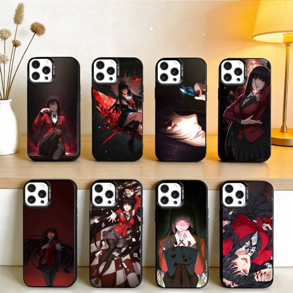 Чехол для телефона K-Kakegurui из аниме для iPhone 16 17 15 14 12 13 Pro Max Черного цвета Ударопрочный чехол