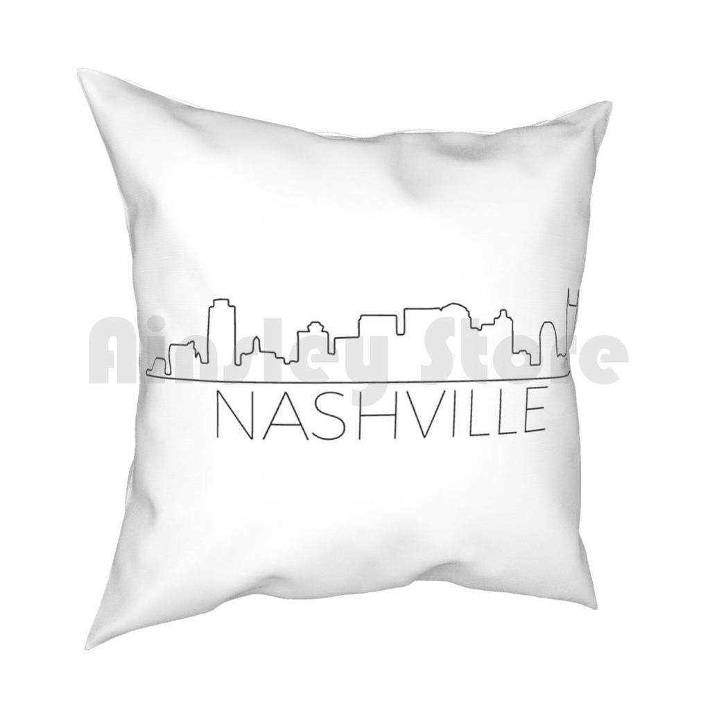 Nashville Skyline Pillow Case Printed Home Soft DIY Pillow Cover Nashville Tennessee Skyline City Silhouette Wanderlust