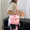 2025 Plush Backpack Cute Cartoon Double Backpack Cover Chain Single Shoulder Messenger Bag Women's Bag
