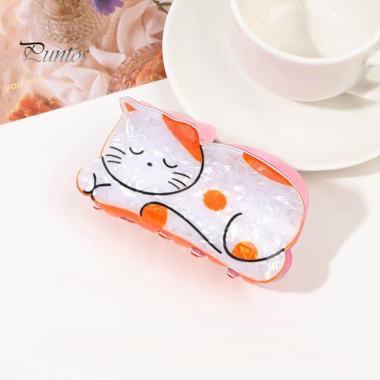 Акриловая заколка для волос в форме мультяшного животного, пружинный дизайн, нескользящая, сильная ручка, заколка для волос в виде акулы, аксессуар для волос