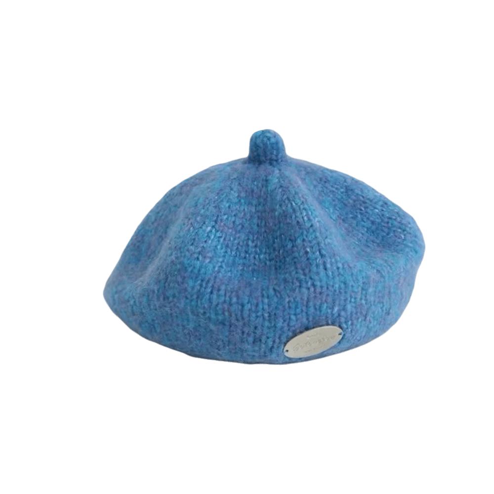 Solid Color Woolen Beret Hat Warm Lining Kids Winter Beanie Cute Winter Beret Cap Toddler Girls