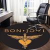 1PC Bon Jovi Office Round Rug - Perfect for Office or Study Decor, Non-Slip Backing, Decorative Floor Mat yy250916076