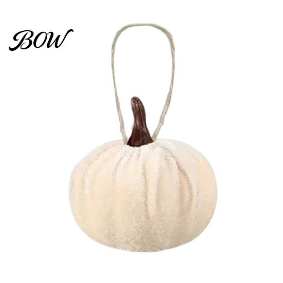 Soft Suede Pumpkin Ornaments Velvet Hanging Decor, Fall Harvest with Indoor Autumn Decoration Jute Rope, Thanksgiving Halloween Tree Garland for Home