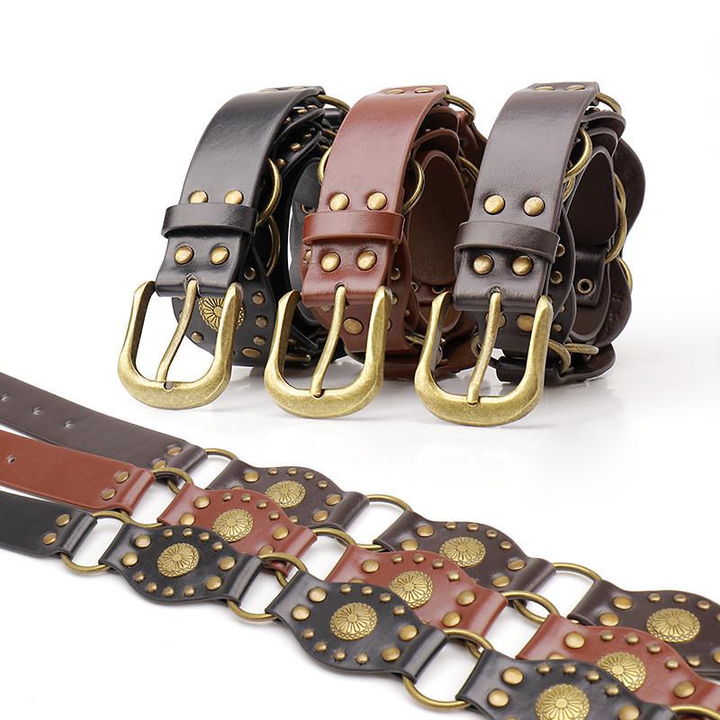 Western Cowboy Style Wide Belt For Women With Vintage Faux Leather And Metal Buckle For Fashionable Outfits