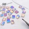 Impact Resistant Craft Tiles Mini Iridescent Acrylic Squares, Translucent Rainbow Pieces, 2cm 3cm Holographic Colorful Mosaic Art Supplies for