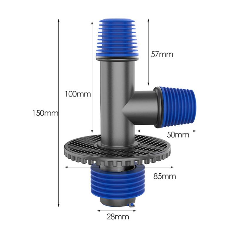 Washing Machine Floor Drain Tee Connector-Deodorizing Anti-Overflow Bathroom Drainage Pipe Accessory For Dryer & Washing Machine