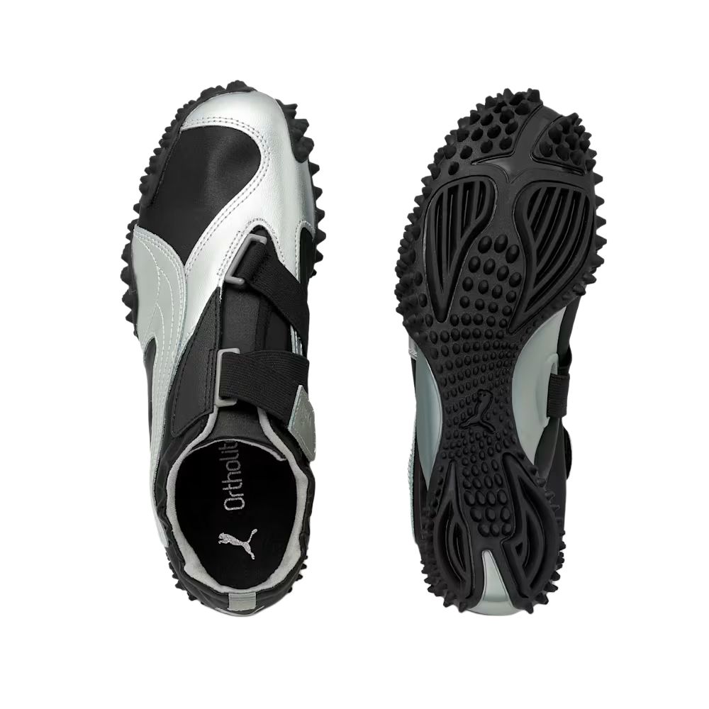 Puma Mostro Power & Grace Удобные Универсальные Кожаные Тканевые Низкие Кроссовки Унисекс кроссовки Черный Серебристый 399827-06