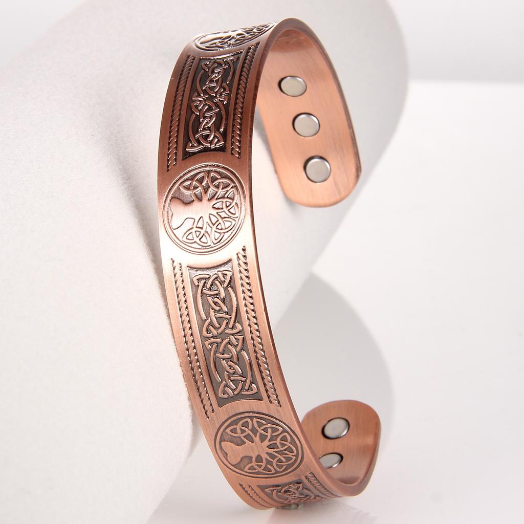 1pc Bohemian Style Bracelet with Intricate Patterns&Tree of Life Design Adjustable,Decorative Cuff,Durable Bracelet