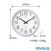 Настенные часы MAG Wave 420 W-462 SM, аналоговые, радиоуправляемые, большие, диаметр 42,0 см, функция остановки ночью, серебристые, для офисов, от Noah Precision