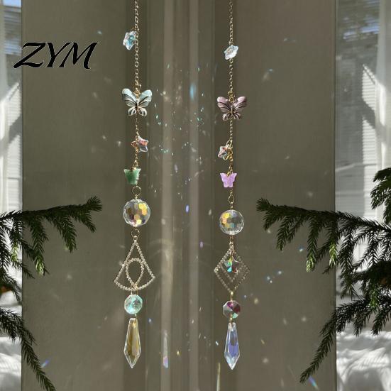 Decorative Window Pendant Butterfly Crystal Suncatcher Wind Chime, Rainbow Maker Prism Hanging Ornament, Ornament Indoor Outdoor for Home, Balcony,