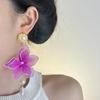 Pearl Pedant Mesh Flower Dangle Earrings Exaggerated Petals Stud Earrings  Ladies/Girls