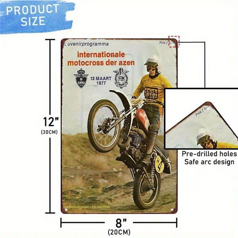 Vintage Tin Sign Retro Motorcycle Garage Wall Decor Bar Man Cave Artwork