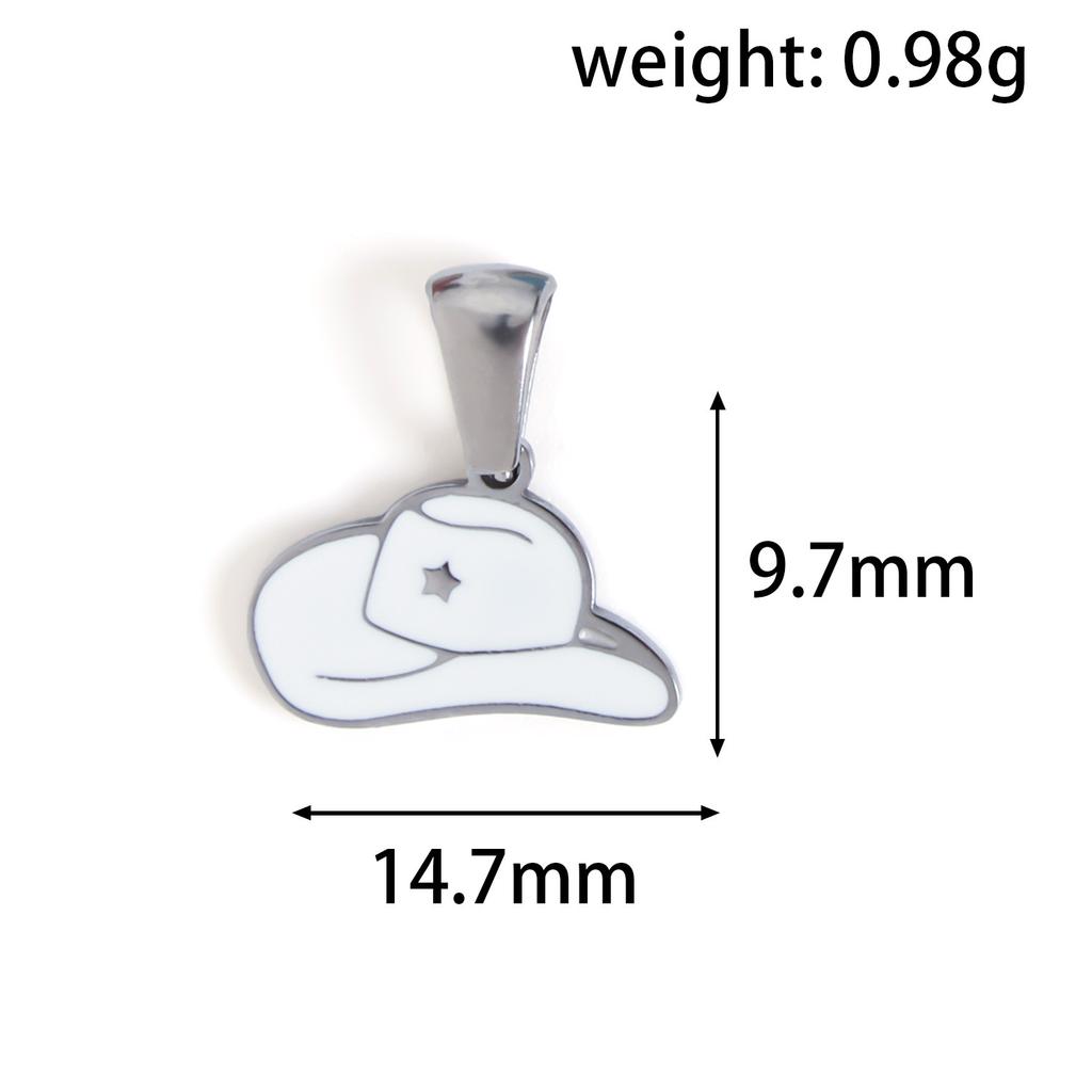 Hypoallergenic Stainless Steel Oil Dripping Western Cowboy Series Hat Pendant Colorful Enamel Charms for Necklace Jewelry Making