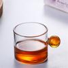 1pcs 110ml Espresso Cups Small Glass Cups With Ball Shape Handle Coffee Cup Tea Water Cup Steak Saucer Dish Juice Bucket