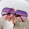 Large Frame Metal Sunglasses Colorful V8 Sunglasses Fashionable Trend One-piece Personalized Sunglasses
