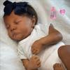 BZDOLL 18inch 45cm Asleep Reborn Baby Doll with Soft Cloth Body Toy For Kids Lifelike Black Skin Doll Lifelike Lovely Birthday Gift for Kids