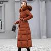 Длинные пуховые хлопковые парки, пальто женские зимние выше колена, свободные, с большим меховым воротником и капюшоном, теплые, толстые парки, женские, утепленные, пальто