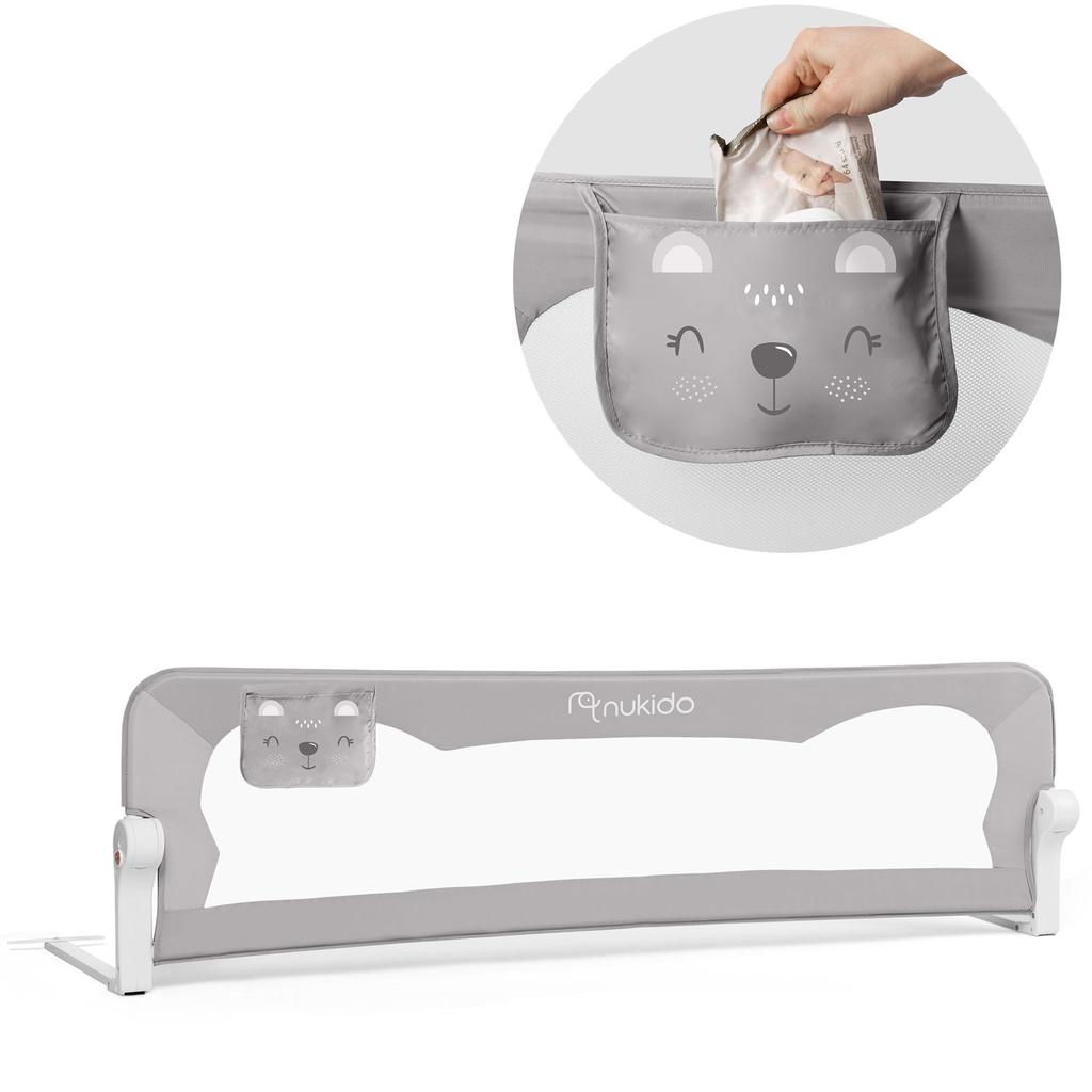 Protective Bed Rail 180 X 42 X 35 Cm Nukido Gray