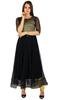 Bimba Женское черное сетчатое платье Anarkali Kurta Kurti, длинное, формальное, индийское, шикарное