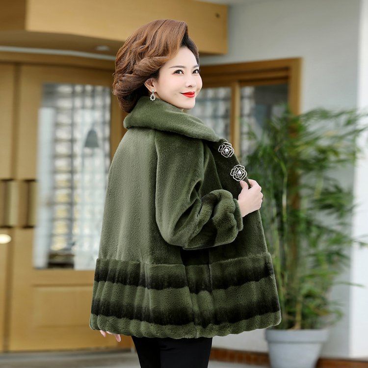 Модное женское пальто свободного покроя с норковым бархатом для зимнего тепла