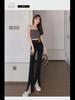 2023 Women's Light Color Elastic Flared Jeans - Slim, Floor-Length, Split Wide-Leg Pants