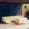 Day and Night - Day and Night Garden Furniture 10 Pieces and Cushions Solid Cream Pine Wood