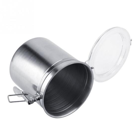Airtight Stainless Steel Jar Canister Coffee Flour Sugar Tea Container Holder