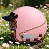 Retro 3/4 Motorcycle Helmet with Built-in Sun Visor
