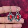 Серьги ручной работы из красного коралла с драгоценными камнями, серьги из цельного серебра 925 пробы, антикварные ювелирные изделия, для подарка на помолвку