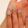 Кольцо для ногтей 3D Дизайн Крыла Бабочки Цветка Съемные Кольца-Колпачки для Ногтей Сверкающее
