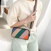 Three-color Striped Genuine Leather Women's Single-shoulder Bag Clutch Bag Envelope Crossbody Small Bag