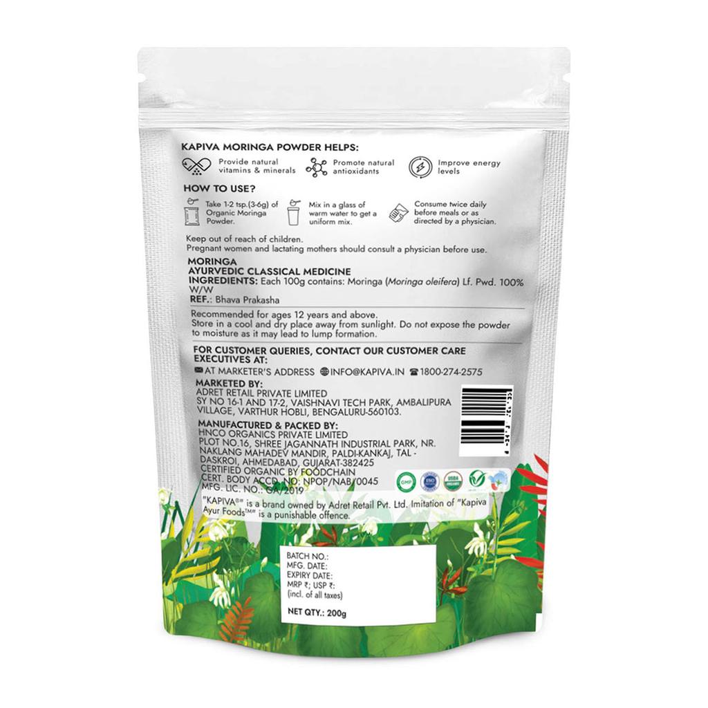 Organic Moringa Powder (200 G), Organic Moringa Powder, Kapiva