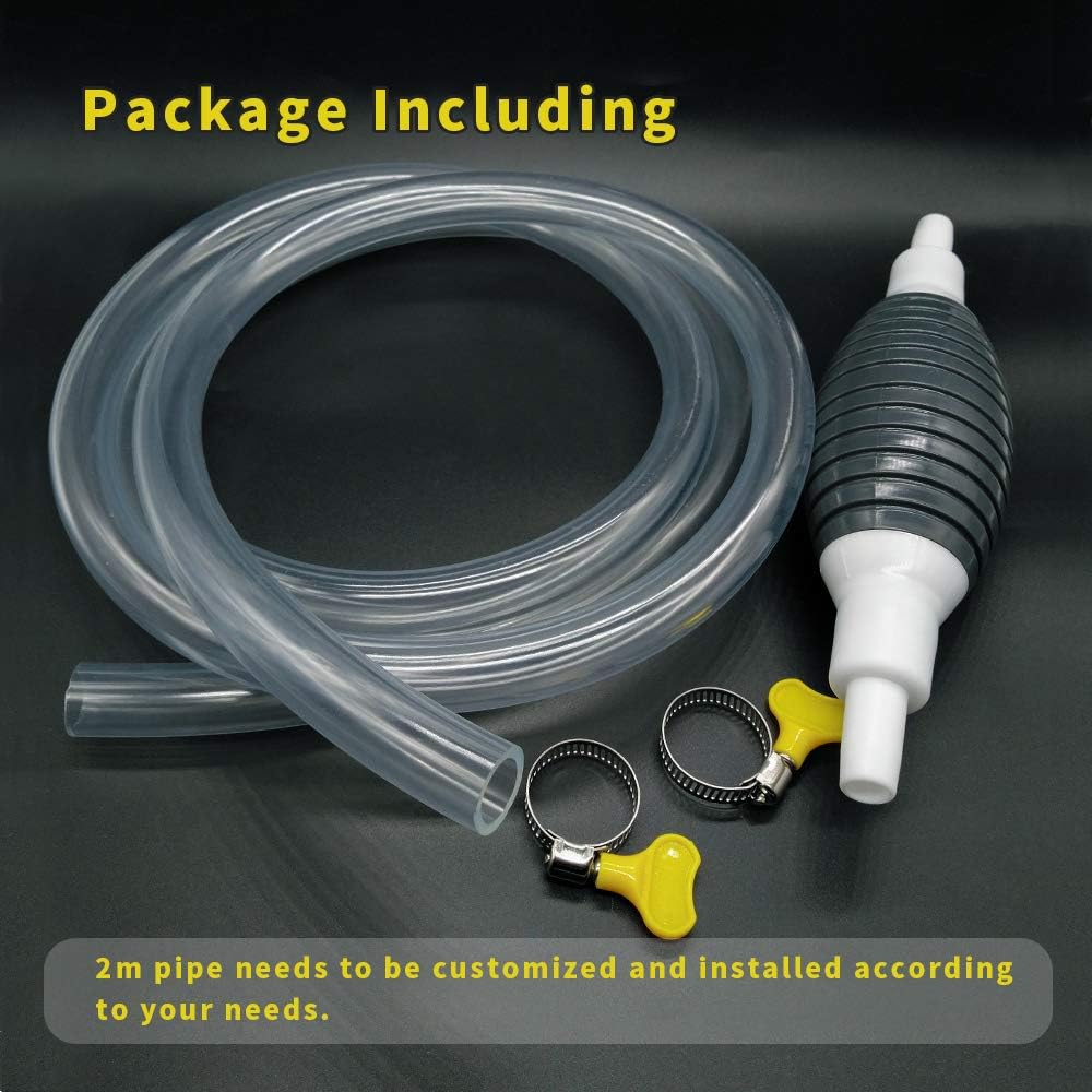 Newest High Flow Siphon Hand Pump Portable Manual Car Fuel Transfer Pump For Gas Gasoline Petrol Diesel Oil Liquid Water Fish Tank With 2M Syphon