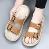 2025 Slippers Men's Summer Leather High-end Non-slip and Wear-resistant Sandals Men Wear Thick-soled Beach Slippers Men Trend