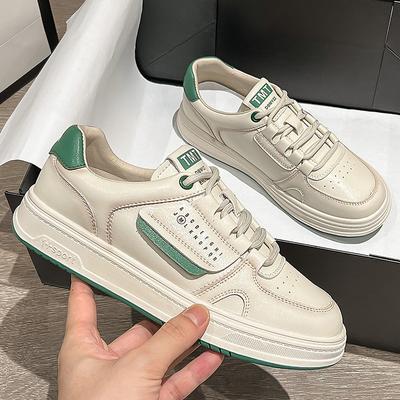 Белые туфли из натуральной кожи, женская весна, новая корейская версия, повседневная универсальная плоская спортивная обувь, тренд