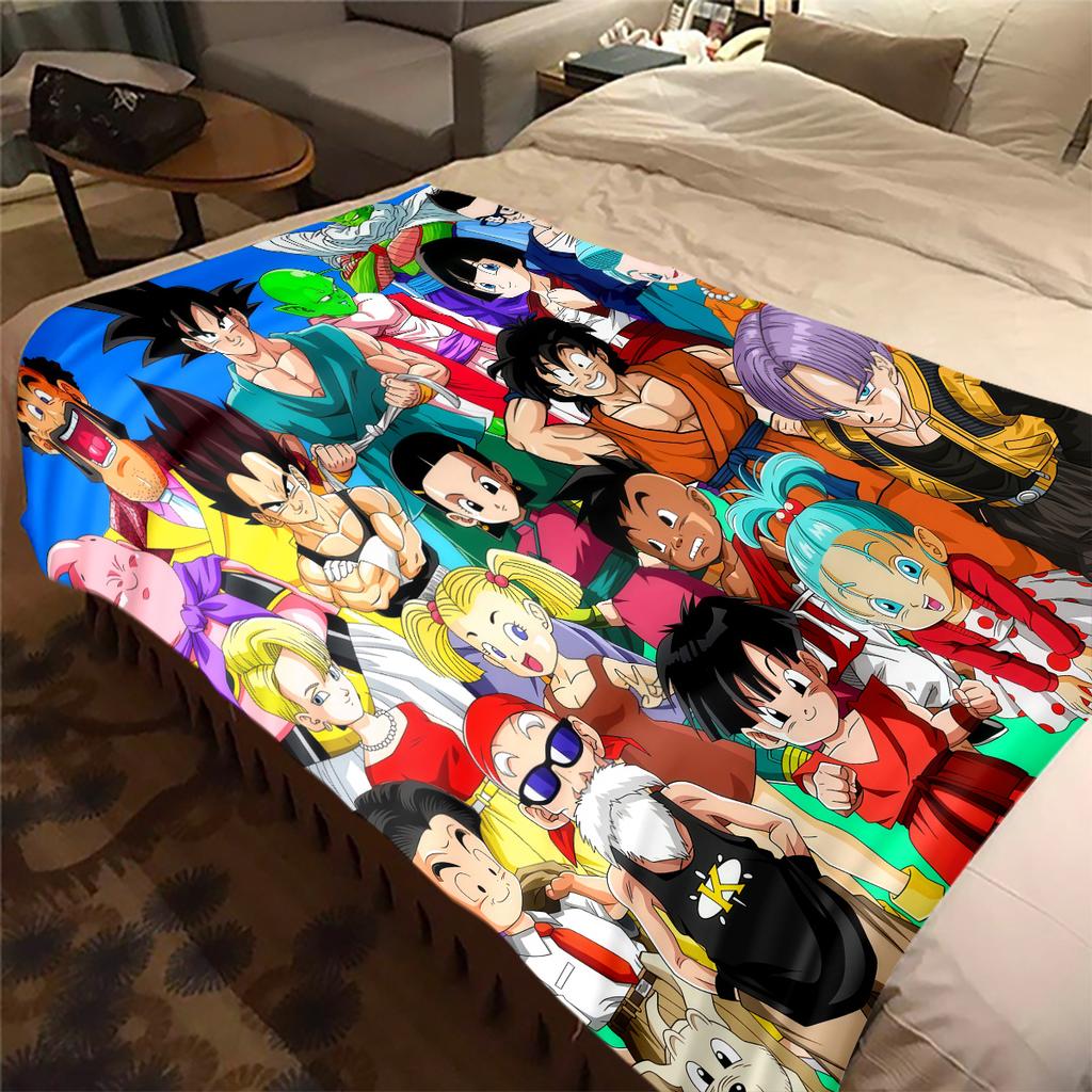 1 шт. Плед из фланели с принтом DRAGON BALL, Высокое качество, Для всех сезонов, Декор для дома, Тепло и Уют, Идеально для Рождественских подарков