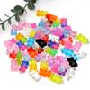 10/20/40pcs Flash Pink Teddy Bear Candy Pendant Flat Back Resin Animal Pendant DIY Crafts Keychain Jewelry Making Supplies