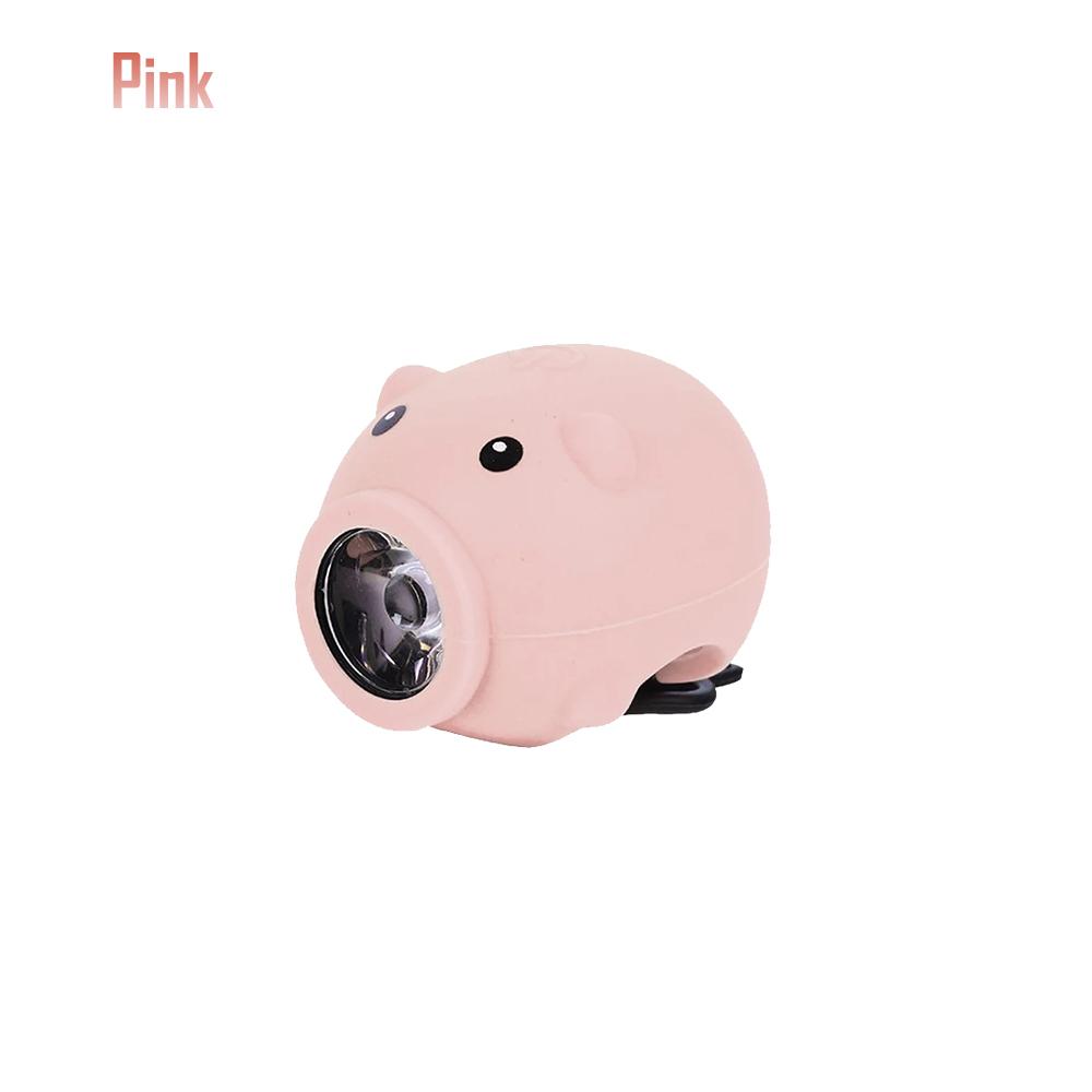 Cute Cartoon Pig Bike Handlebar Light USB Rechargeable Waterproof 3 Lighting Modes Kids Bike Accessories 7