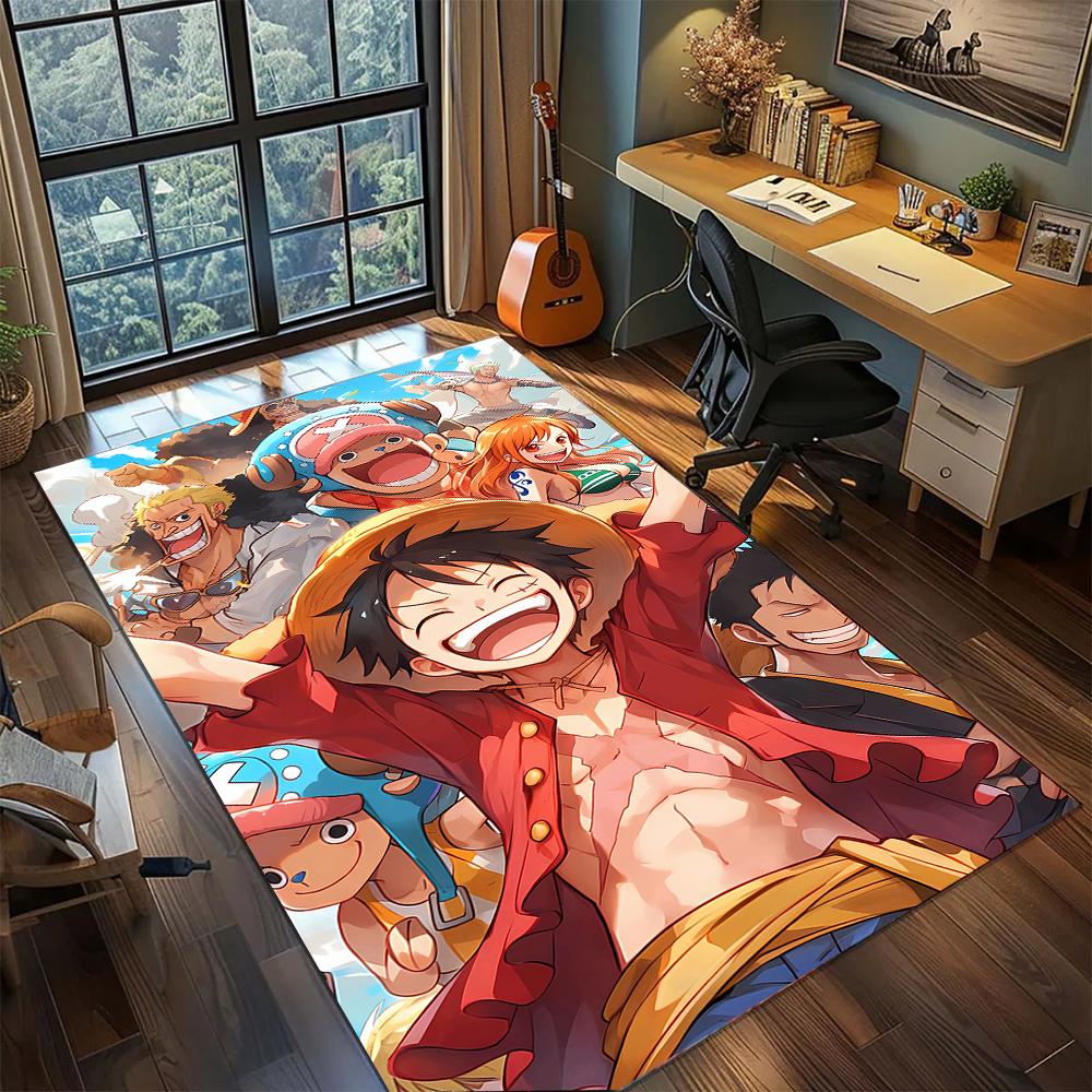One Piece Luffy and Straw Hat Crew Rug Carpet Large Area Rug Non Slip Washable Floor Mat Gamer Room Bedroom Home Decor