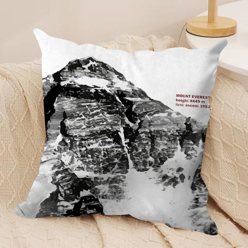 Snow mountain Cushion Cover Silky Short Plush DoubleSided Printed Pillow Case for Sofa All Seasons Home Decor Gift