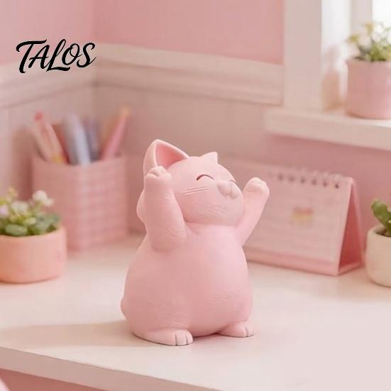 Уникальные подарки для кошек 3D-печатная розовая фигурка обнимающихся кошек, очаровательная статуэтка сидящего котенка с поднятыми лапами, декор для рабочего стола, Kawaii, для стола, приборной панели автомобиля