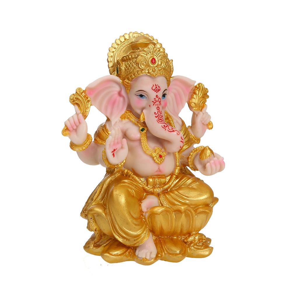 Resin Ganesha Statue Hindu Elephant God of Wisdom & Success Handcrafted Home Altar Decor for Diwali Puja Office Gift Idea